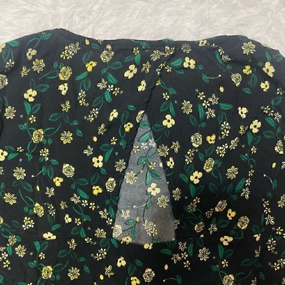 Minimum Dress Black Green Floral Size 38 Long Sleeve Lightweight Viscose - Picture 9 of 9